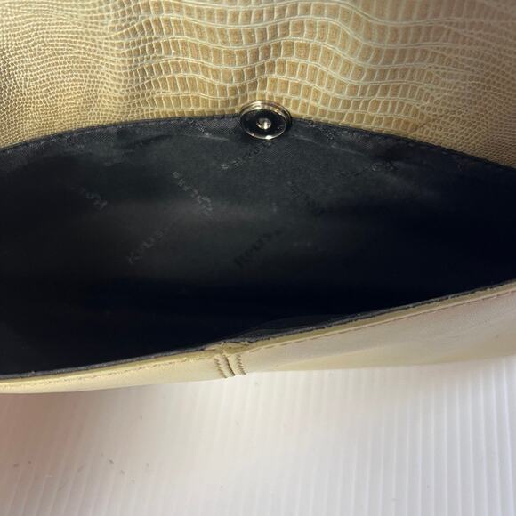 Vintage Rolfs Leather Flap Shoulder Bag Adjustable Strap Gray Green 90s Y2K - Picture 9 of 12